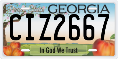 GA license plate CIZ2667