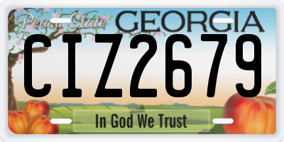 GA license plate CIZ2679
