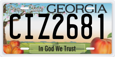 GA license plate CIZ2681