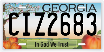 GA license plate CIZ2683