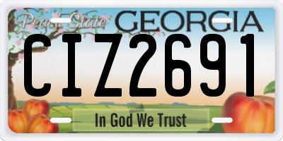 GA license plate CIZ2691