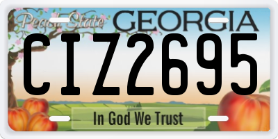 GA license plate CIZ2695