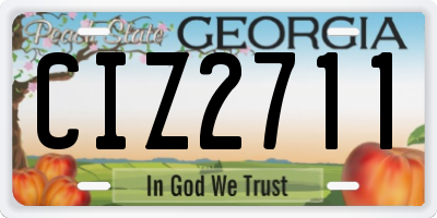 GA license plate CIZ2711