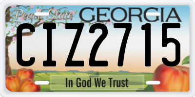 GA license plate CIZ2715