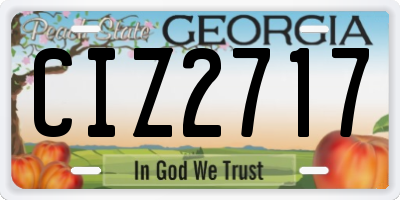 GA license plate CIZ2717