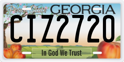 GA license plate CIZ2720