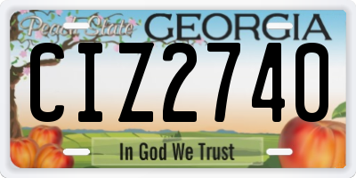 GA license plate CIZ2740