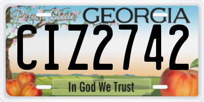 GA license plate CIZ2742