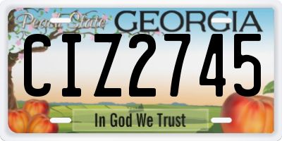 GA license plate CIZ2745
