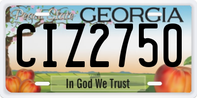 GA license plate CIZ2750