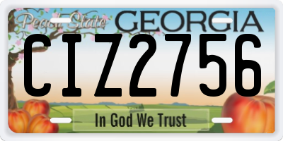 GA license plate CIZ2756