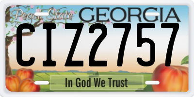GA license plate CIZ2757