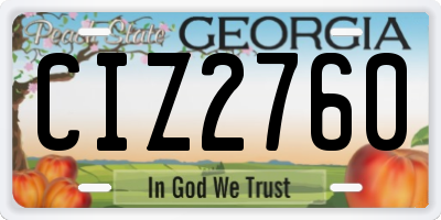 GA license plate CIZ2760