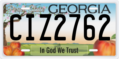 GA license plate CIZ2762