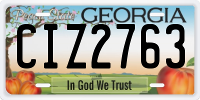 GA license plate CIZ2763