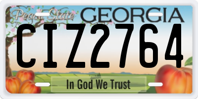 GA license plate CIZ2764