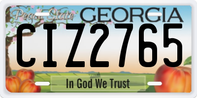 GA license plate CIZ2765