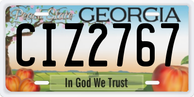 GA license plate CIZ2767