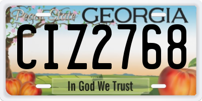 GA license plate CIZ2768