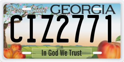 GA license plate CIZ2771
