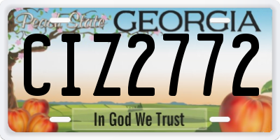 GA license plate CIZ2772
