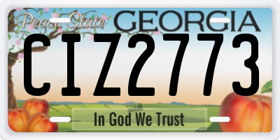 GA license plate CIZ2773