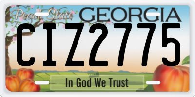 GA license plate CIZ2775