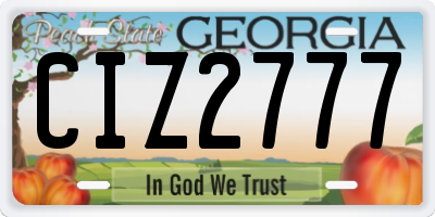 GA license plate CIZ2777