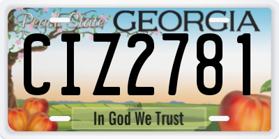 GA license plate CIZ2781
