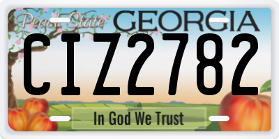 GA license plate CIZ2782