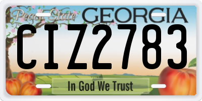 GA license plate CIZ2783