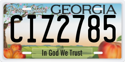 GA license plate CIZ2785