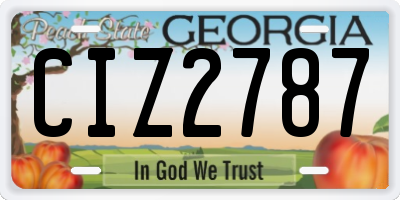 GA license plate CIZ2787