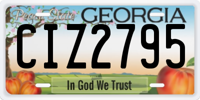 GA license plate CIZ2795