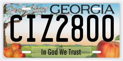 GA license plate CIZ2800