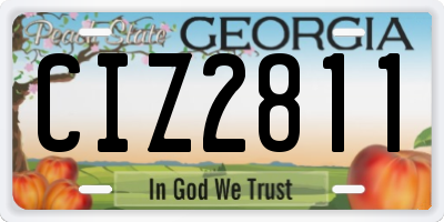 GA license plate CIZ2811