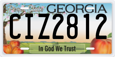 GA license plate CIZ2812