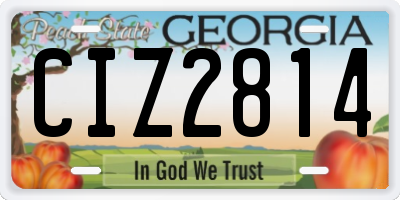 GA license plate CIZ2814