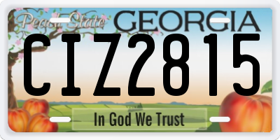GA license plate CIZ2815