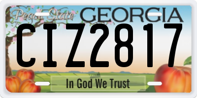 GA license plate CIZ2817