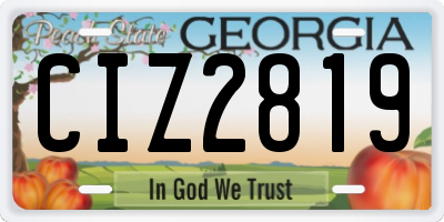 GA license plate CIZ2819