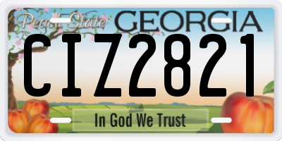GA license plate CIZ2821