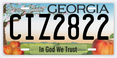 GA license plate CIZ2822