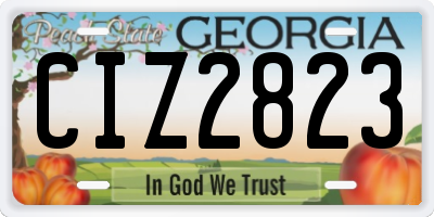GA license plate CIZ2823