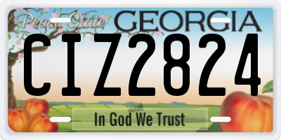 GA license plate CIZ2824