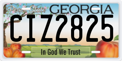 GA license plate CIZ2825