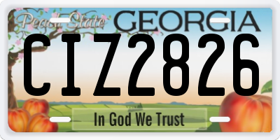 GA license plate CIZ2826