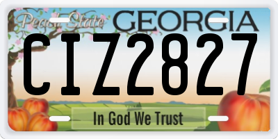 GA license plate CIZ2827