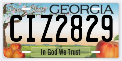 GA license plate CIZ2829
