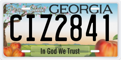 GA license plate CIZ2841